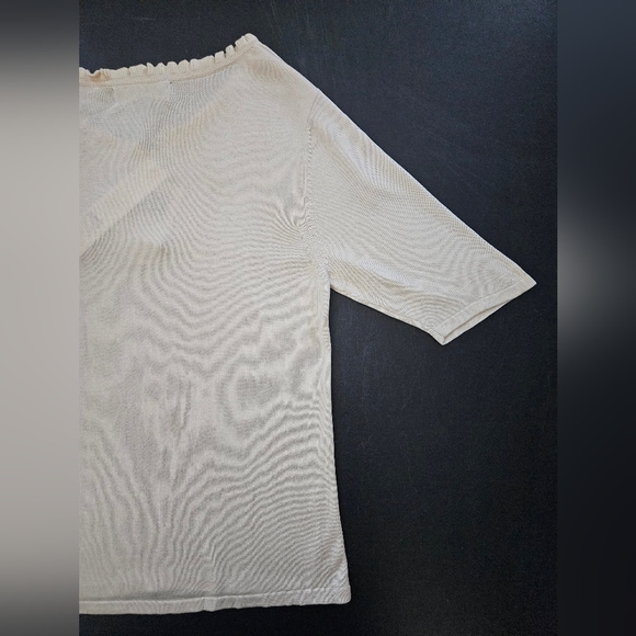 NWT - Silk August Silk Lt. Tan Short Sleeve Knit Top - Size L - Picture 9 of 11